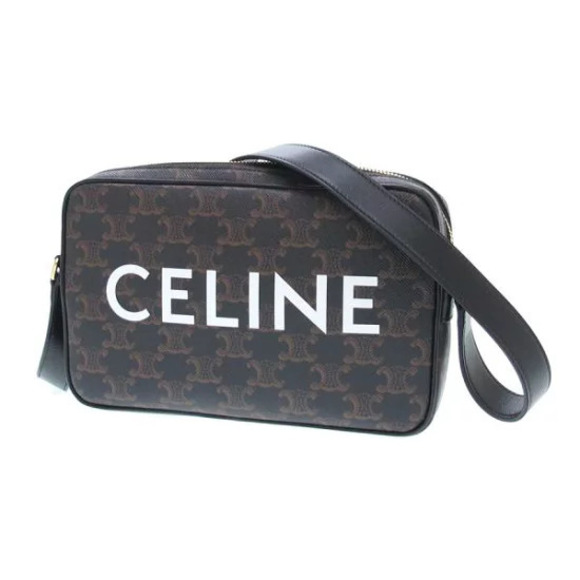 Celine Handbags - Celine Messenger Bag Triomphe canvas Black
